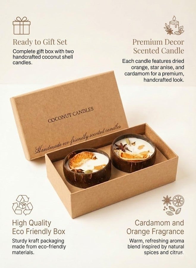 SINCE 7 STORE Coconut Shell Scented Candles | Sustainable Eco Friendly Soy Wax Candle Set | Handcrafted Natural Aroma Candles for Home Décor & Gifting | Reusable Coconut Bowl | Vegan & Zero Waste Gift Idea - Image 4